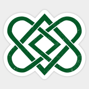 Vintage Celtic Knot Heart - St Patricks - Dark Green Sticker